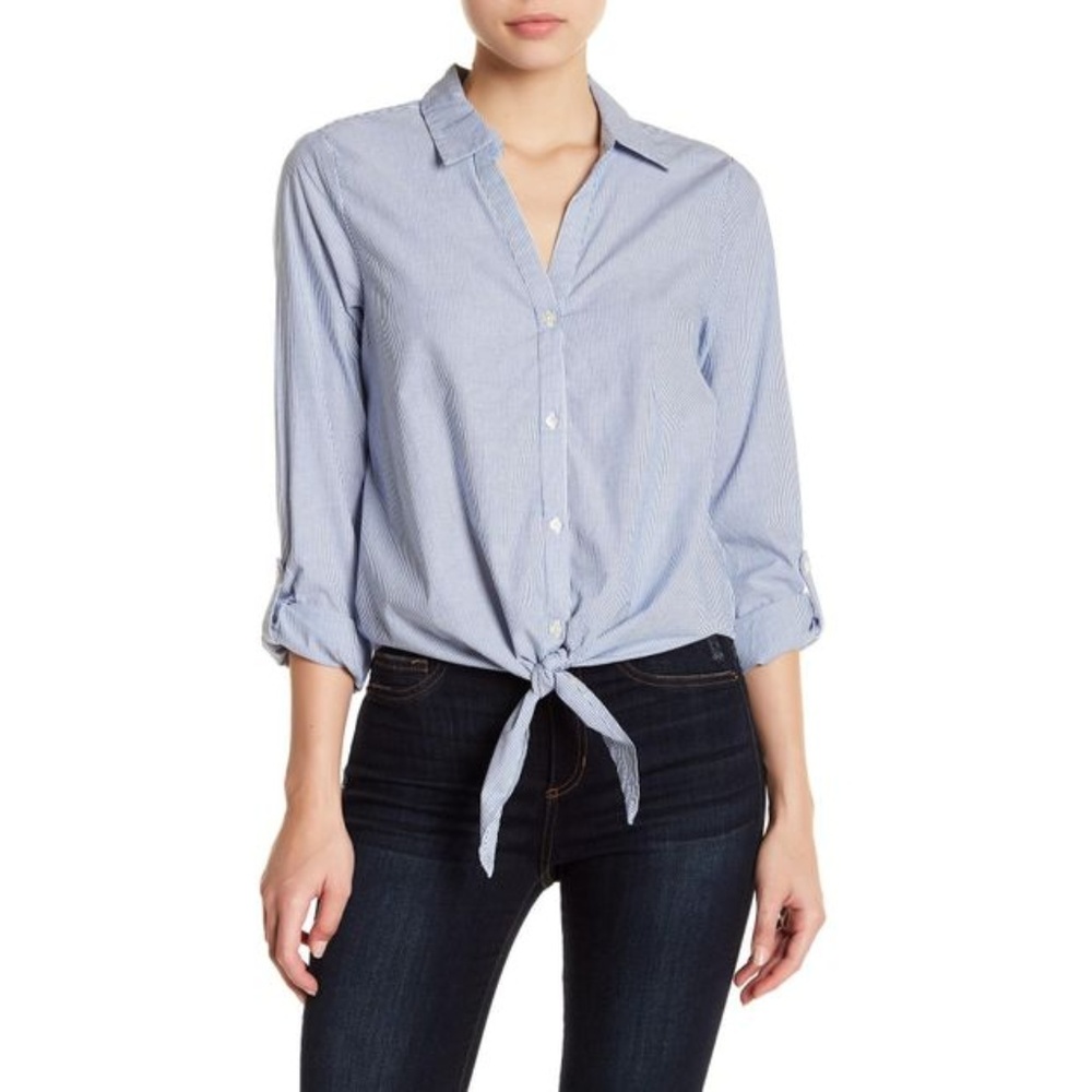 Soft Joie Button Down Tie Front Shirt XS